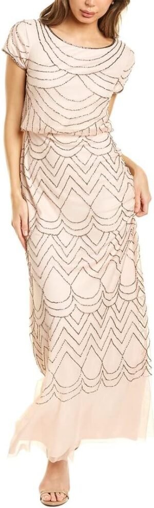 Women's Short  Bloon Beaded Gown