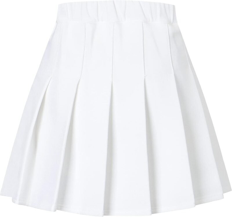 Women's Pleated Mini Skirt with Comfy Casual Stretchy Band Skater Skirt, US XS - US 4XL - Image 2