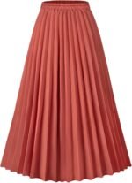 Women's Skirt Leopard Print Midi Long Shirring Skirts High Waisted A Line Skirts