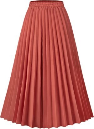 Women's Skirt Leopard Print Midi Long Shirring Skirts High Waisted A Line Skirts