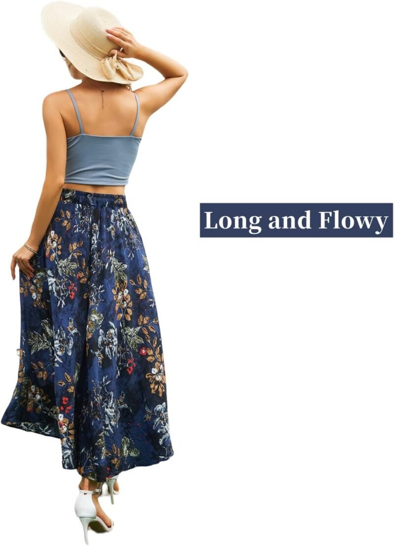 Maxi Skirts for Women with Pockets Long Midi Length Flowy Skirt for Summer - Image 2