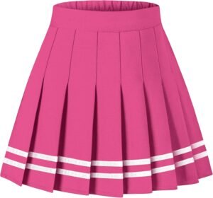Women's Pleated Mini Skirt with Comfy Casual Stretchy Band Skater Skirt, US XS - US 4XL