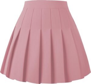 Women's Pleated Skirt Mini Skater Basic Skirts High Waist School Girls Uniform Short Cheerleader Skirt
