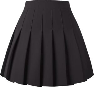 Women's Pleated Skirt Mini Skater Basic Skirts High Waist School Girls Uniform Short Cheerleader Skirt