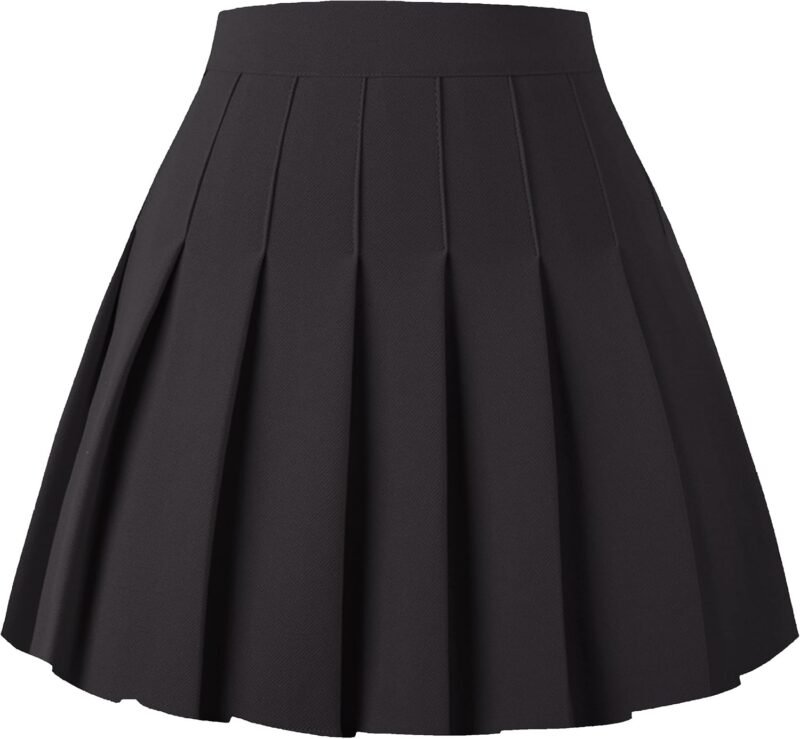 Women's Pleated Skirt Mini Skater Basic Skirts High Waist School Girls Uniform Short Cheerleader Skirt
