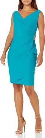 Women's  Short Ruched Dress with Ruffle(Petite and Regular)