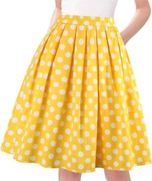 A-Line Pleated Vintage Skirts for Women