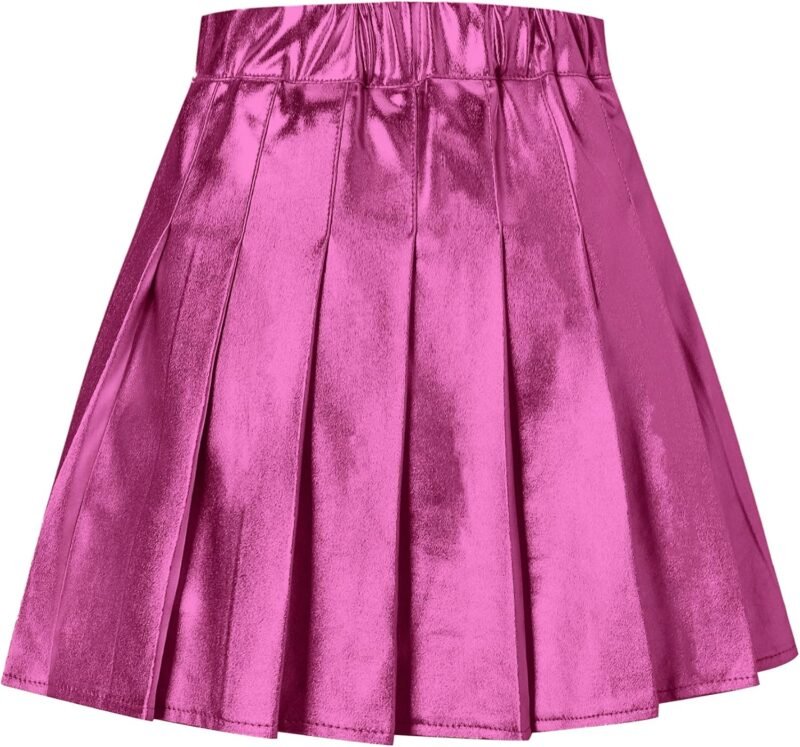 Women's Pleated Mini Skirt with Comfy Casual Stretchy Band Skater Skirt, US XS - US 4XL - Image 2