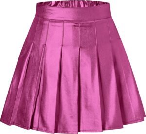 Women's Pleated Mini Skirt with Comfy Casual Stretchy Band Skater Skirt, US XS - US 4XL