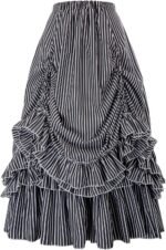 Women's Vintage Stripes Gothic Victorian Skirt Renaissance Style Falda
