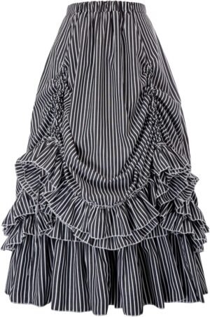 Women's Vintage Stripes Gothic Victorian Skirt Renaissance Style Falda