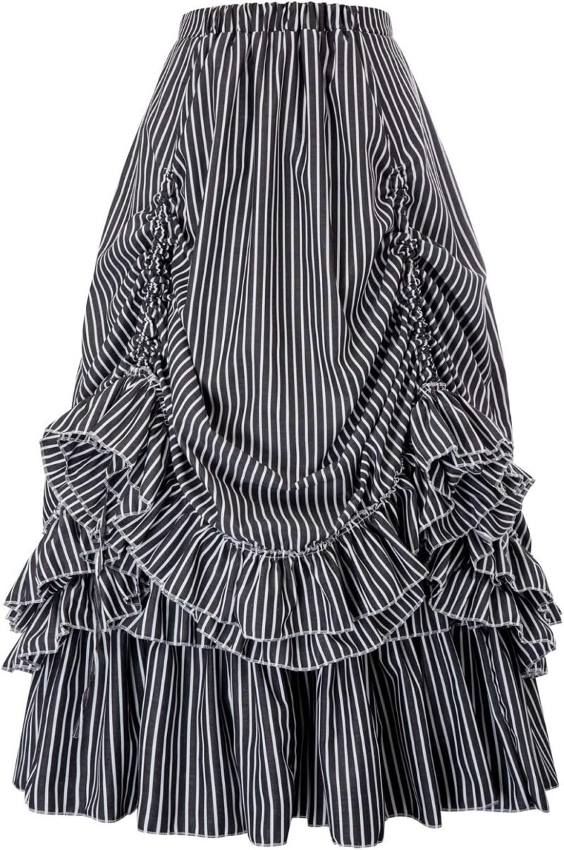 Women's Vintage Stripes Gothic Victorian Skirt Renaissance Style Falda