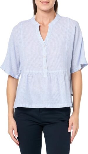 Women's  Short Sleeve Linen Blend Shirt