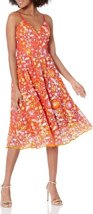 Women's  Fit and Flare Midi Dress