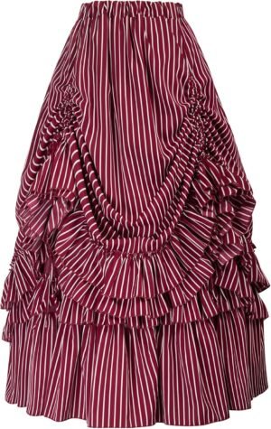 Women's Vintage Stripes Gothic Victorian Skirt Renaissance Style