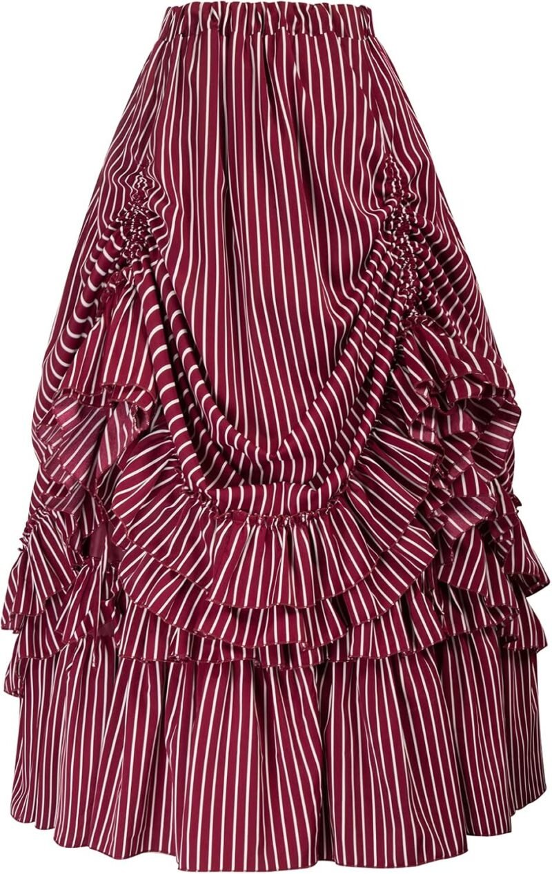 Women's Vintage Stripes Gothic Victorian Skirt Renaissance Style