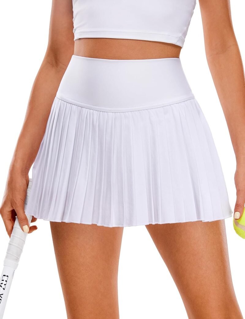 Women's High Waisted Pleated Tennis Skirts with Pockets Tummy Control Casual Liner Skorts A Line Workout Golf Skirts