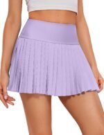 Women's High Waisted Pleated Tennis Skirts with Pockets Tummy Control Casual Liner Skorts A Line Workout Golf Skirts