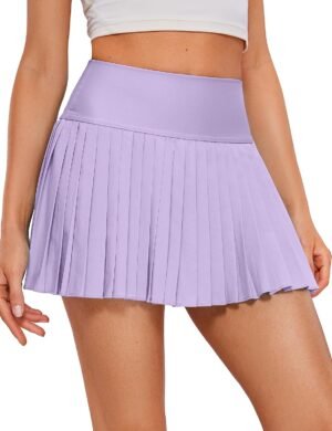 Women's High Waisted Pleated Tennis Skirts with Pockets Tummy Control Casual Liner Skorts A Line Workout Golf Skirts