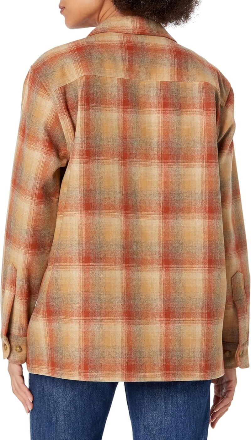 Women's Long Sleeve Boyfriend Fit Wool Board Shirt - Image 2