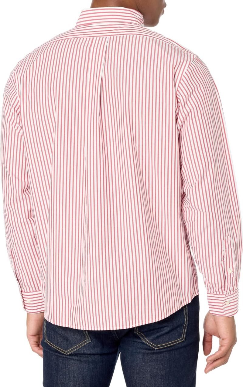 Men's  Poplin Long Sleeve Stripe Sport Shirt - Image 2
