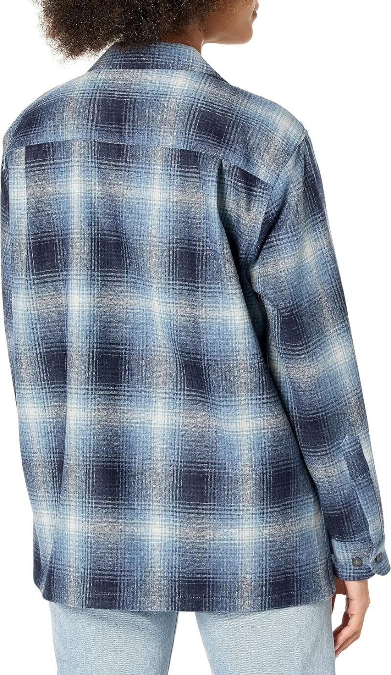 Women's Long Sleeve Boyfriend Fit Wool Board Shirt - Image 2